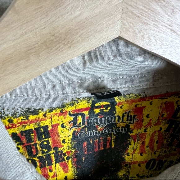 Vintage Y2K Che Guevara Dragonfly Button Long Sleeve Shirt XXL - Picture 5 of 6